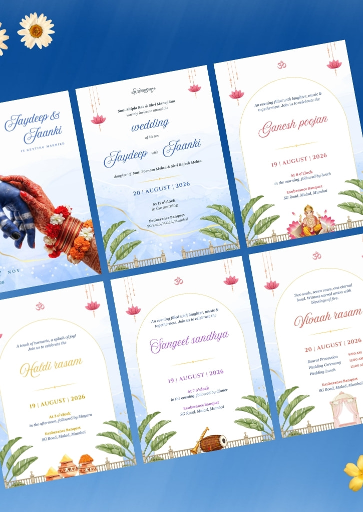 Shiv Shakti Theme Wedding Invitation Card — image 2