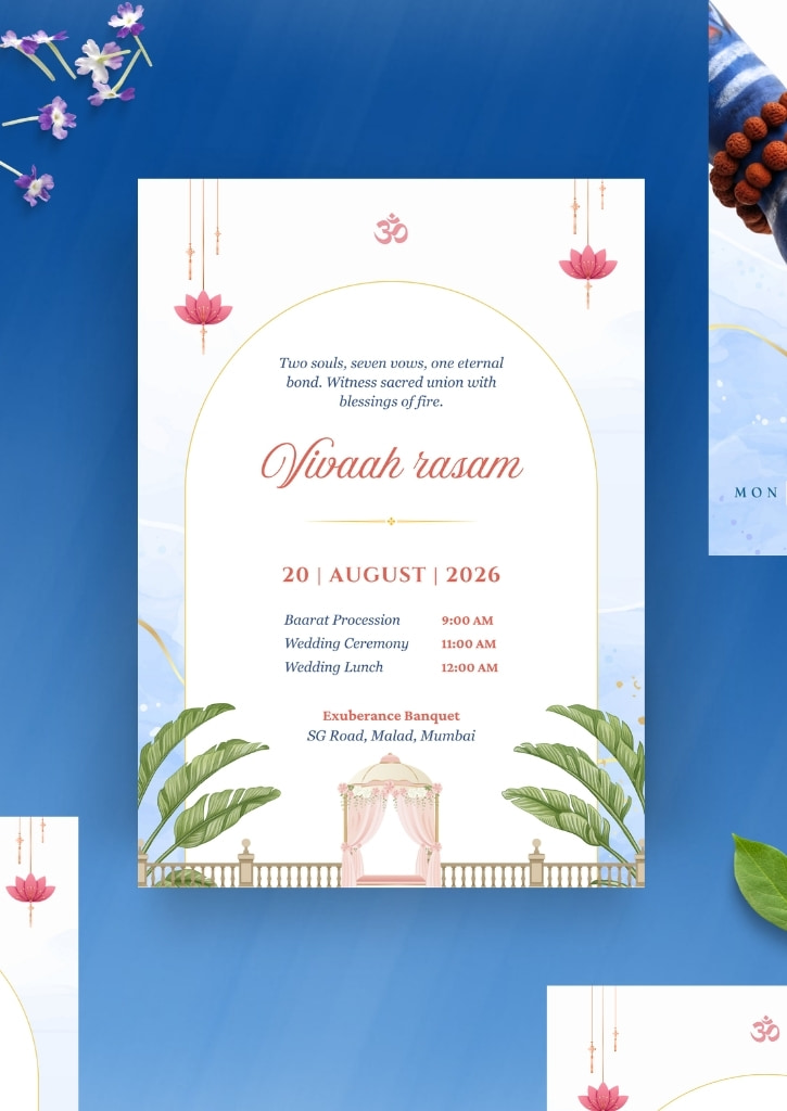 Shiv Shakti Theme Wedding Invitation Card — image 3