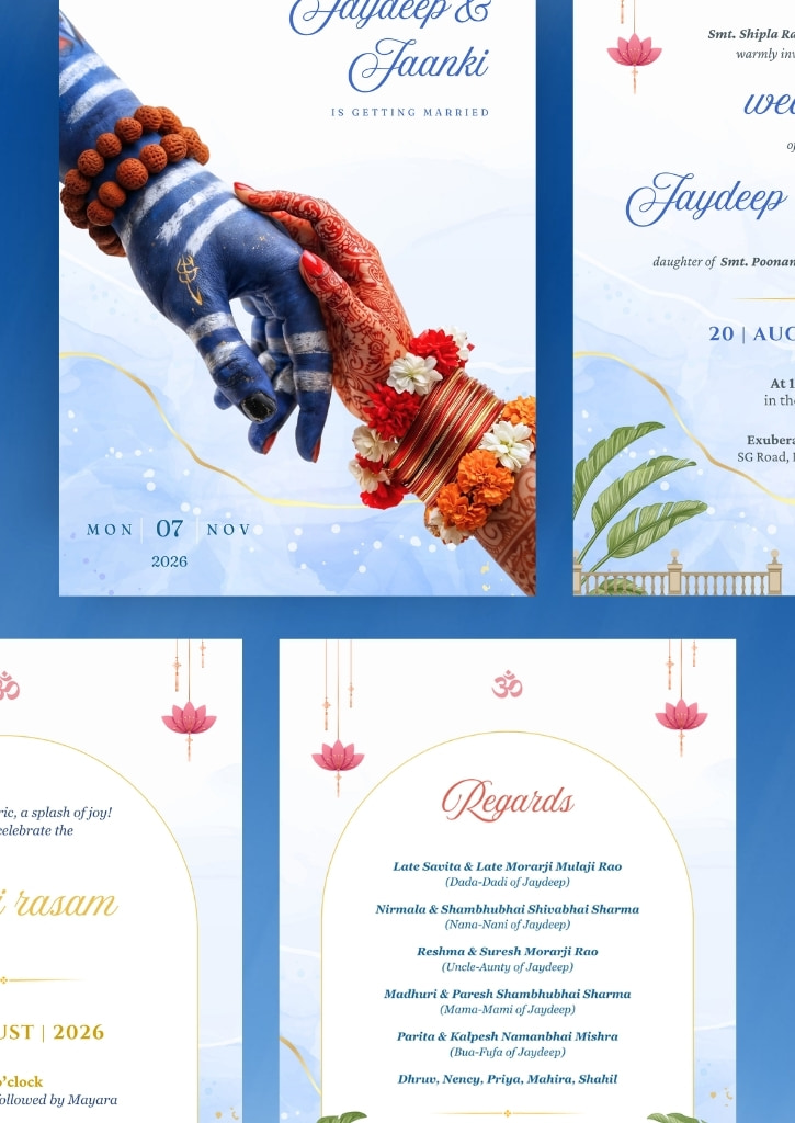 Shiv Shakti Theme Wedding Invitation Card — image 4