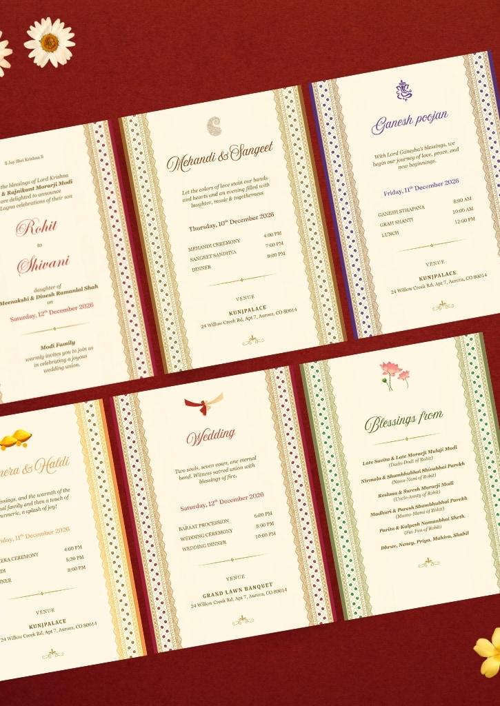 Traditional Maroon Minimal Wedding Invitation — image 2